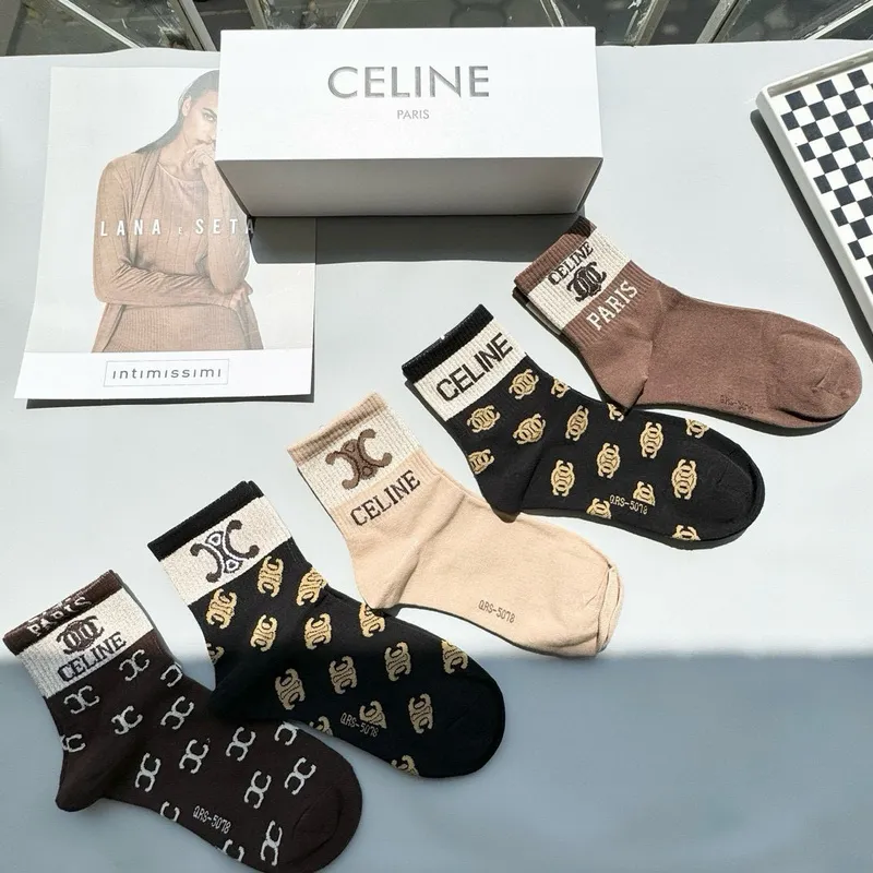 Celine socks Five pairs per box #A51574 Celine socks Five pairs per box #A51574