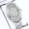 Rolex Stainless Steel Watch with Full Diamond Pave and Colored Sapphires 41mm #A46397