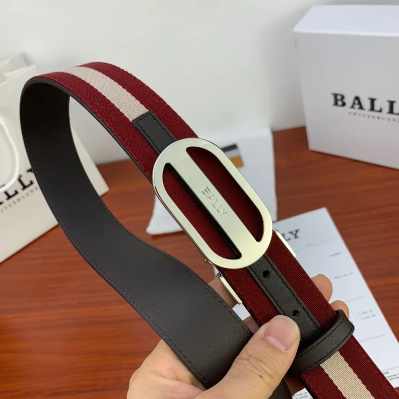 BALLY AAA+ belts Luxury Leather Belts Smooth Buckle Designer Belt width:3.4cm #A54014
