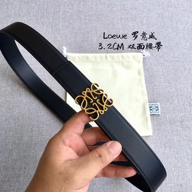 Loewe Leather Belts Luxury Design Fashion Original leather Genuine packaging width:3.2cm #A54000