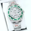 Rolex Stainless Steel Watch with Full Diamond Pave and Colored Sapphires 41mm #A46397