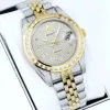 Rolex Stainless Steel Watch with Full Diamond Pave and Colored Sapphires 41mm #A46397