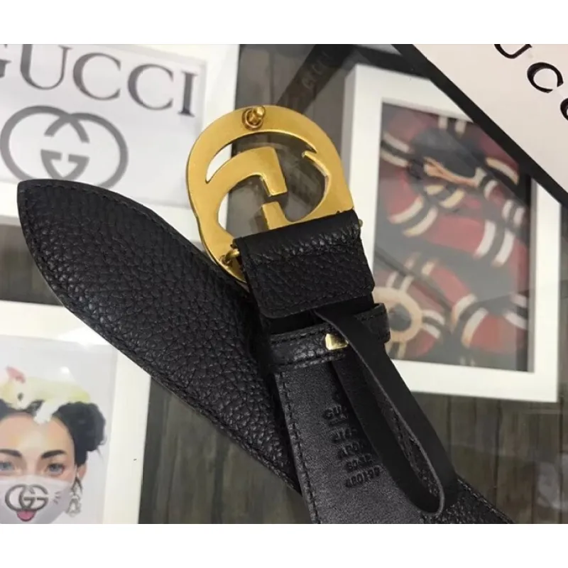 Gucci 1:1 GG 2.0cm New classic embossed leather belt  for women #9121713