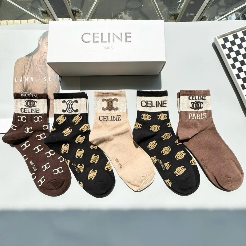 Celine socks Five pairs per box #A51574 Celine socks Five pairs per box #A51574
