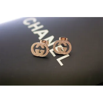 Gucci Heritage Gold Studs Classic Interlocking G Design earring #A52298