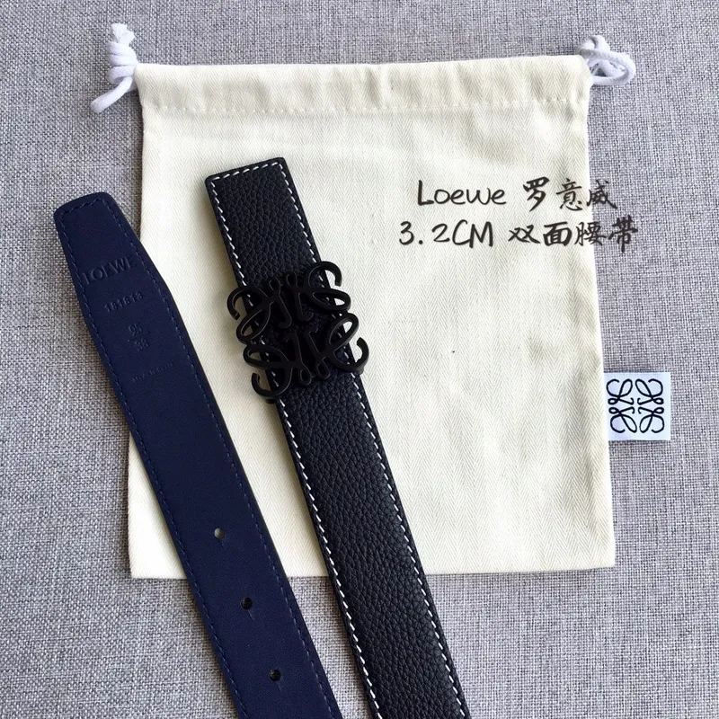 Loewe Leather Belts Luxury Design Fashion Original leather Genuine packaging width:3.2cm #A54000
