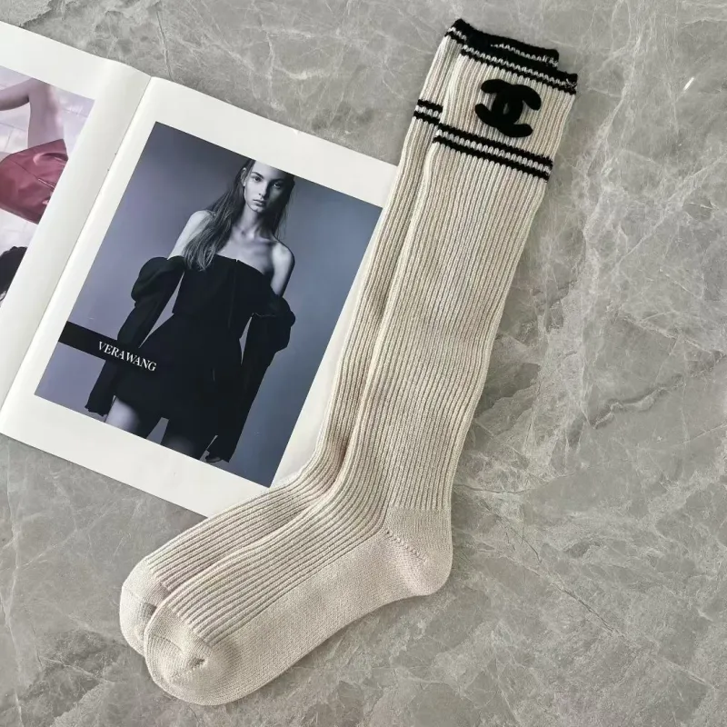 Chanel Monogram Jacquard Calf Socks three colors #A59249