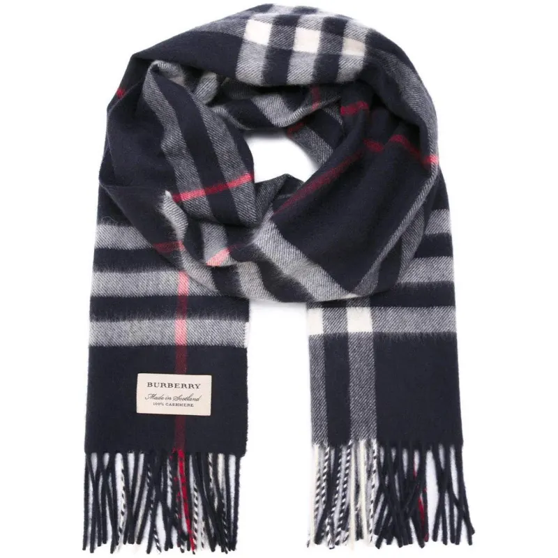 Burberry Mens Scarf Navy blue cashmere #9115986
