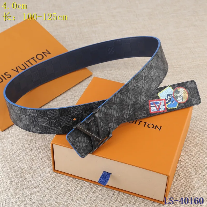 Mens Louis Vuitton AAA+ reversible Leather Belts W4cm #9129990