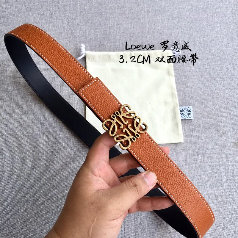 Loewe Leather Belts Luxury Design Fashion Original leather Genuine packaging width:3.2cm #A54000