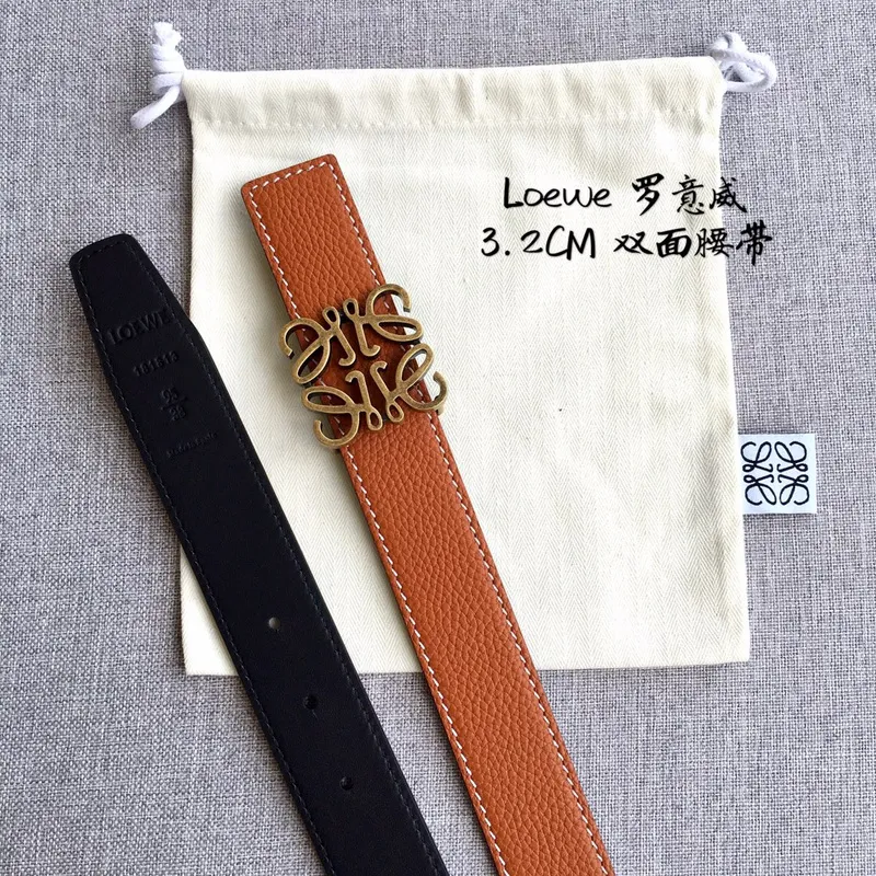 Loewe Leather Belts Luxury Design Fashion Original leather Genuine packaging width:3.2cm #A54000