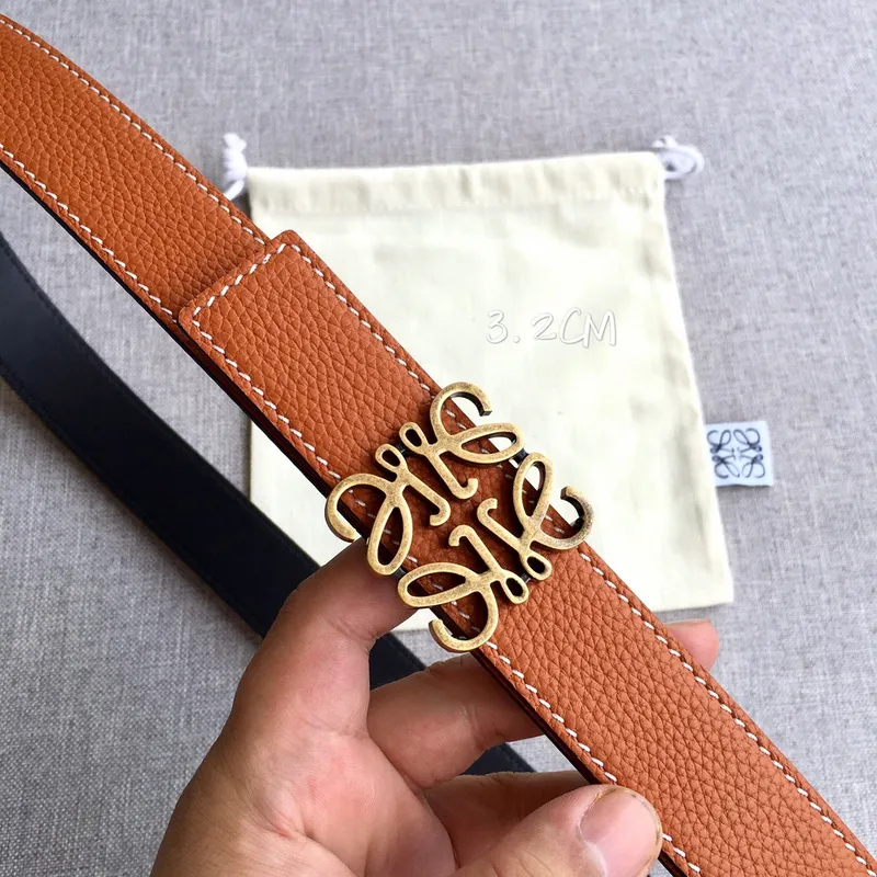 Loewe Leather Belts Luxury Design Fashion Original leather Genuine packaging width:3.2cm #A54000