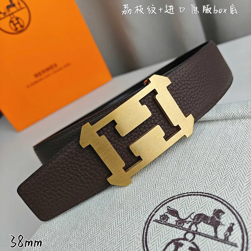 Hermes AAA+ Belts Luxury Design Fashion Original leather  Genuine packaging width:3.8cm #A53976