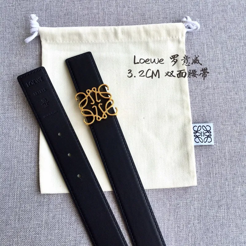 Loewe Leather Belts Luxury Design Fashion Original leather Genuine packaging width:3.2cm #A54000