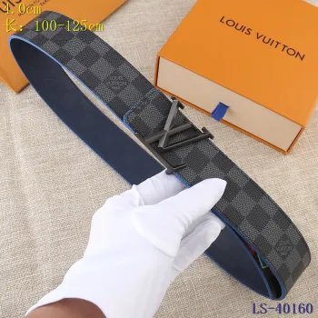 Mens Louis Vuitton AAA+ reversible Leather Belts W4cm #9129990