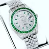 Rolex Stainless Steel Watch with Full Diamond Pave and Colored Sapphires 41mm #A46397
