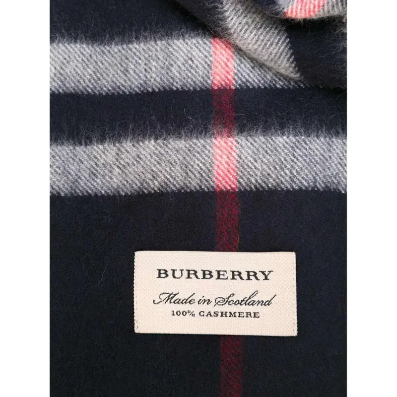 Burberry Mens Scarf Navy blue cashmere #9115986
