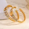 D-ior CD Montaigne Crystal-Accented Hoop Earrings #A50092