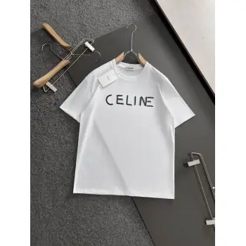 Celine T-Shirts for MEN Black/White #A46956