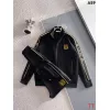 Loewe Inspired Black Tracksuit Set with Gold Accents #A54388
