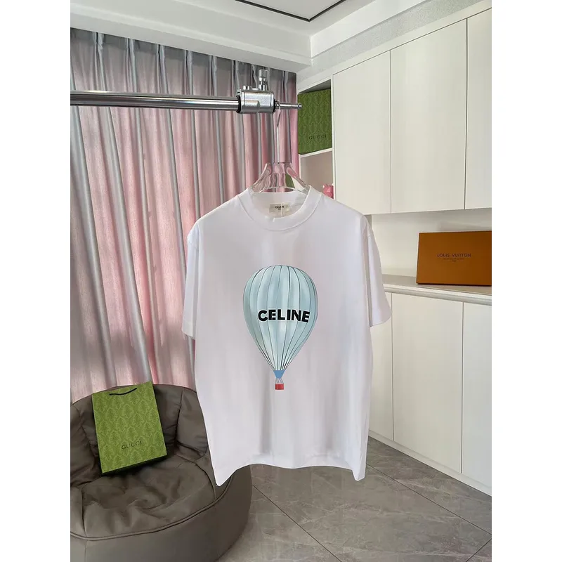 CELINE LOOSE T-SHIRT IN COTTON JERSEY Black/Pink/Grey #A53417