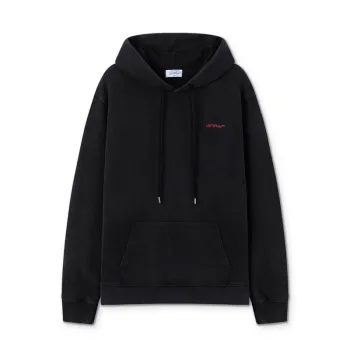Off - White Black Washed Hoodie With Subtle Red Louis Vuittonogo #A54250