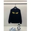 Fendi Black Sweatshirt With Iconic Yellow Monster Eye And Louis Vuittonogo Design #A54421