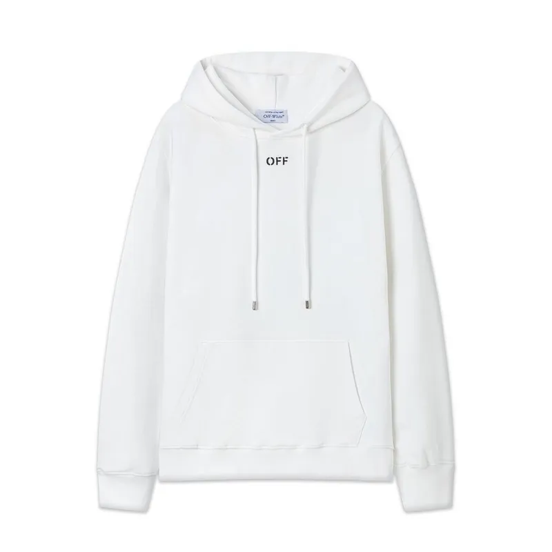 Off-White Minimalist White Hoodie With Signature OFF Logo And Classic Design Black/White #A54328