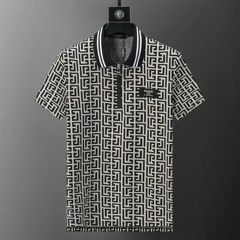 Balmain T-Shirts Polo for men printing zipper #A46586