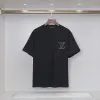 Louis Vuitton Black/White T - Shirt With Rhinestone Logo And Brand Detailing #A54244 Louis Vuitton Black/White T - Shirt With Rhinestone Logo And Brand Detailing #A54244