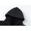 Off - White Black Hoodie With Artistic Graphic Print And Brand Elements #A54247