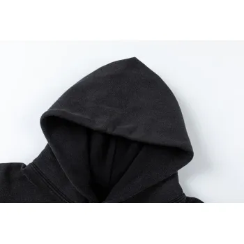 Off - White Black Hoodie With Artistic Graphic Print And Brand Elements #A54247