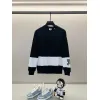 Burberry - Inspired White/Black Sweatshirt With Navy Stripe And Iconic Motif Design #A54393