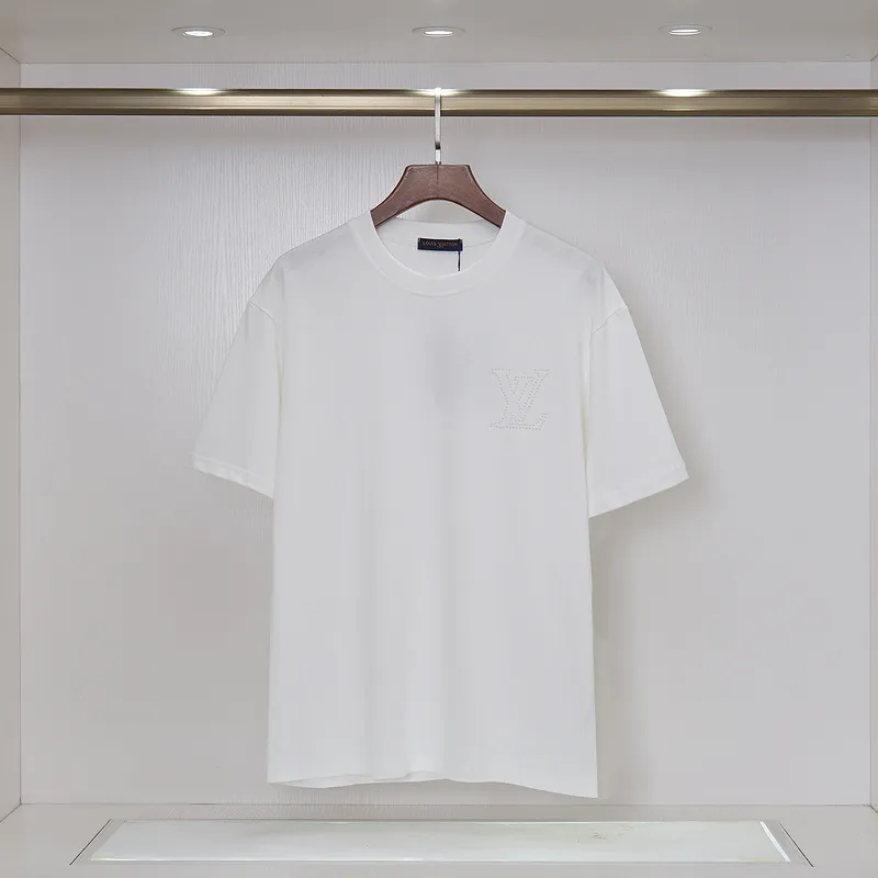 Louis Vuitton Black/White T - Shirt With Rhinestone Logo And Brand Detailing #A54244 Louis Vuitton Black/White T - Shirt With Rhinestone Logo And Brand Detailing #A54244