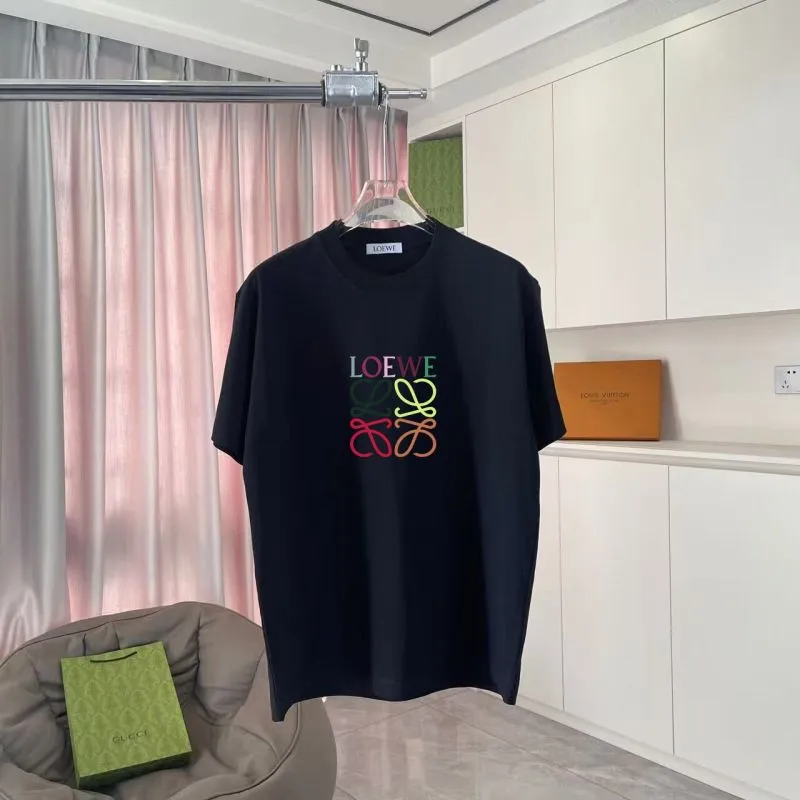 Black LOEWE T - Shirt With Colorful Logo Design For Fashion Enthusiasts #A54411