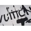 Louis Vuitton Black T Shirt with Abstract Brush Stroke Print and Artistic Logo Graphic for Men #A54255