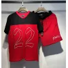 Amiri Red and Black Number 22 Mesh Jersey and Shorts Two Piece Set for Men #A54243
