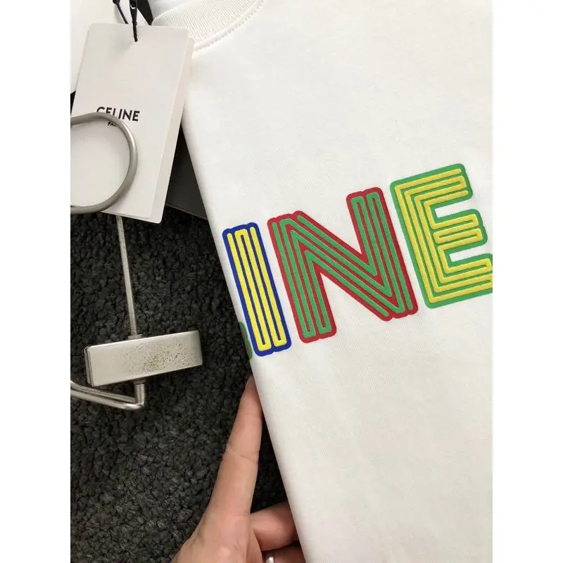 Celine T-Shirts for MEN Black/White #A46957