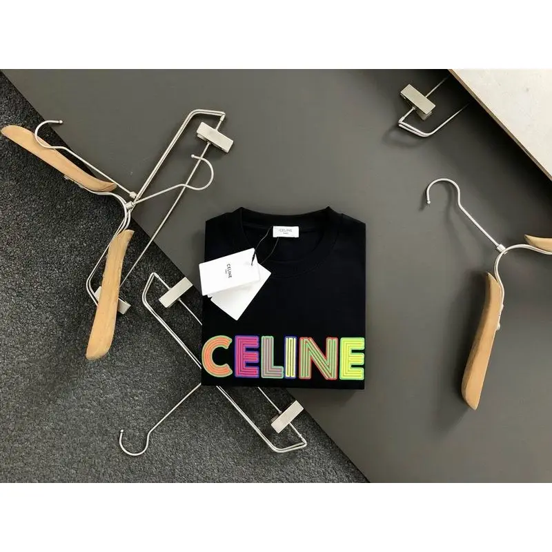 Celine T-Shirts for MEN Black/White #A46957