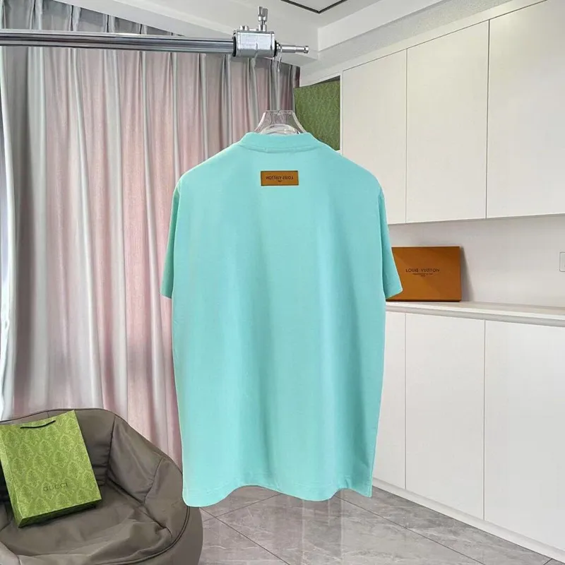 Eye catching Louis Vuitton T Shirt With Colorful Brand Motifs For Fashion Fans Black/White/Purple/Light Blue #A54350