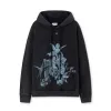 Off - White Black Hoodie With Cherub Graphic And Branded Detailing #A54249