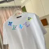 Eye catching Louis Vuitton T Shirt With Colorful Brand Motifs For Fashion Fans Black/White/Purple/Light Blue #A54350