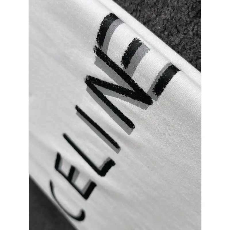 Celine T-Shirts for MEN Black/White #A46956