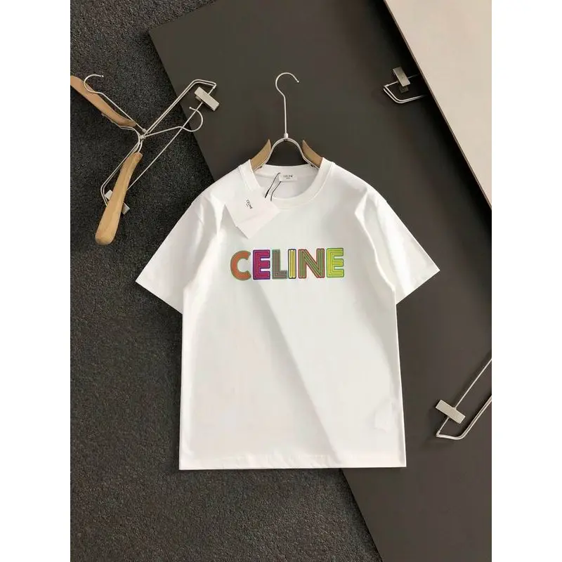 Celine T-Shirts for MEN Black/White #A46957