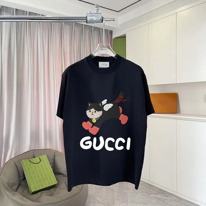 Gucci Mens AAA T-shirts Gucci Cat Embroidery T-shirt Mens #A53735