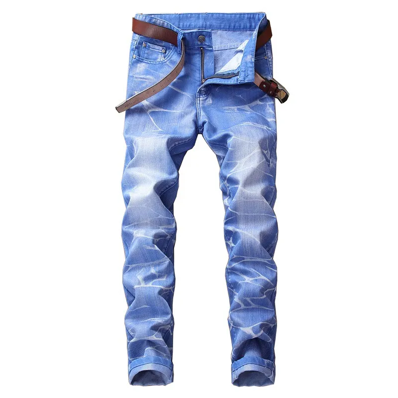 Nostalgic ripped motorcycle jeans Jeans for Mens Long Jeans #99905851