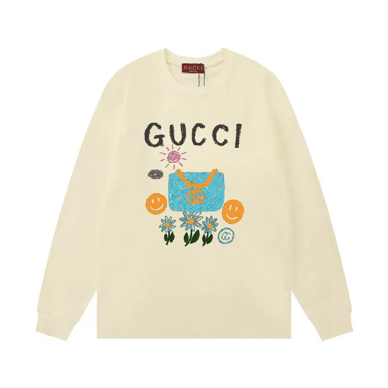 Gucci Cream Long Sleeve Shirt With Playful Graphic Prints And Louis Vuittonogo #A54300