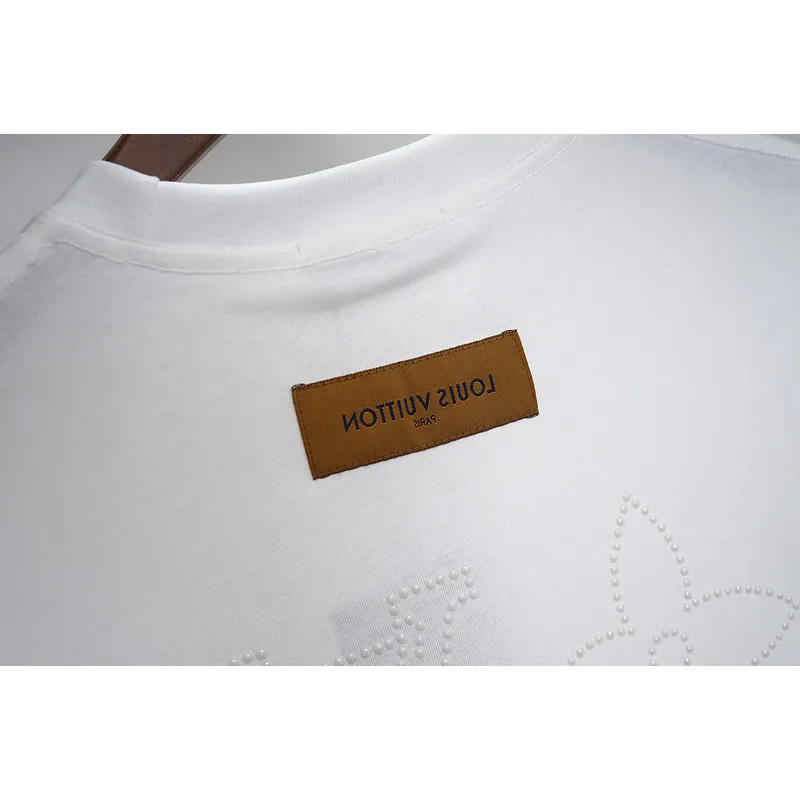 Louis Vuitton Black/White T - Shirt With Rhinestone Logo And Brand Detailing #A54244 Louis Vuitton Black/White T - Shirt With Rhinestone Logo And Brand Detailing #A54244