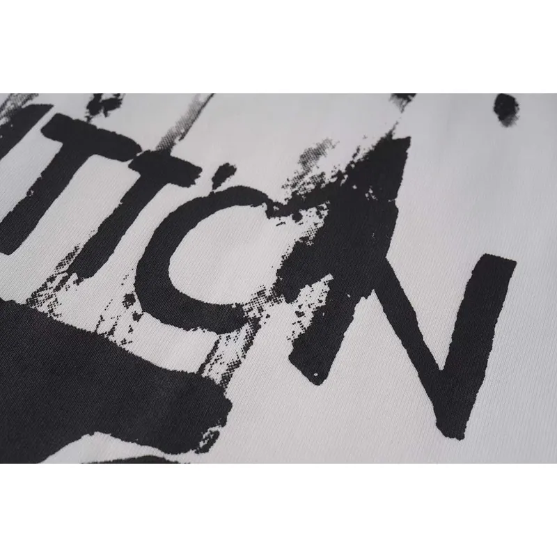 Louis Vuitton Black T Shirt with Abstract Brush Stroke Print and Artistic Logo Graphic for Men #A54255