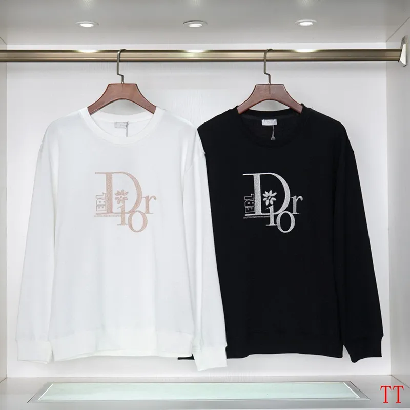 D-ior Embroidered Logo Round Neck Sweatshirt Black/White #A53792